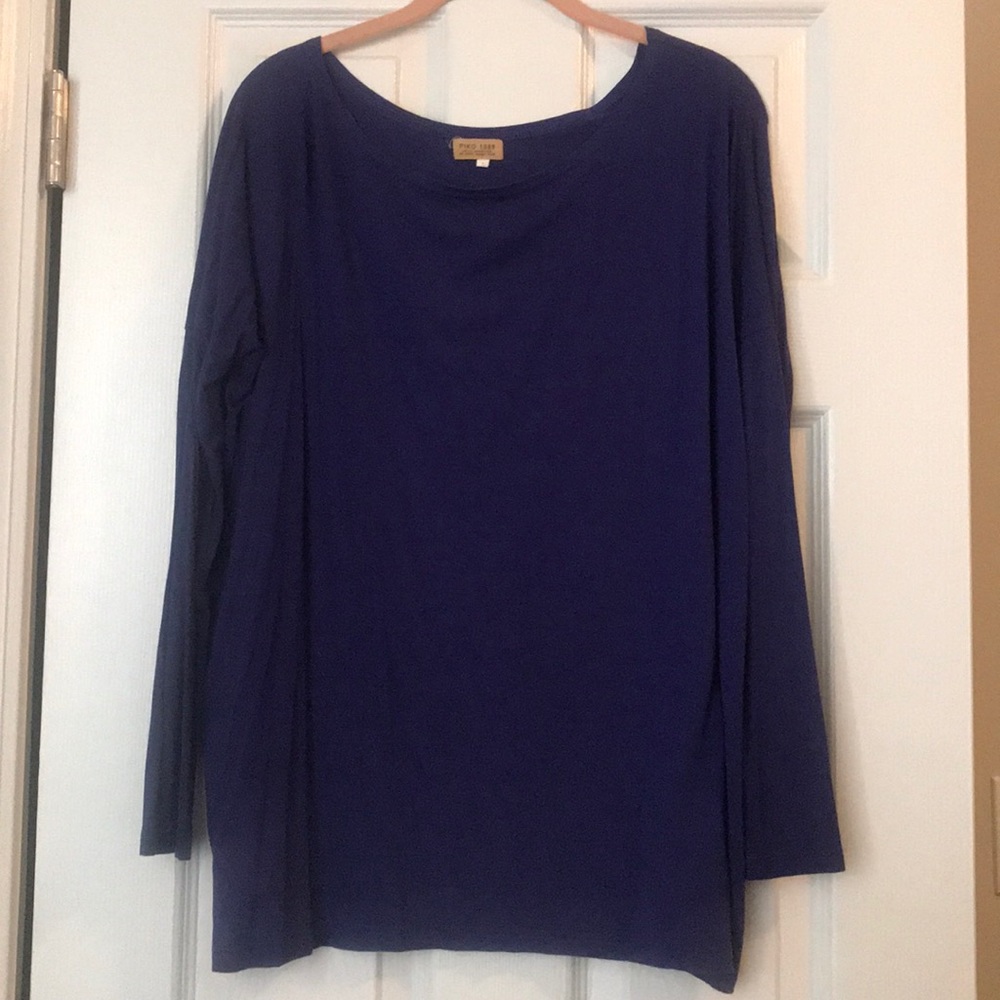 Piko 1988 Long Sleeve Blue-Violet Top Size S